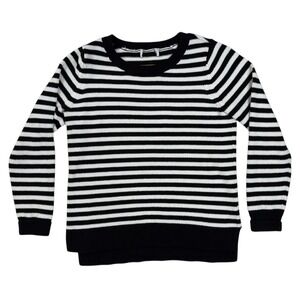 Striped Sweater M Black White Nautical Parisian Capsule Wardrobe Breton Stripes